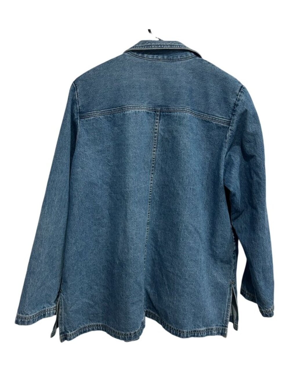 Sag Harbor Sport Large Petite Denim Button-Up Jacket 100% Cotton Retro Vintage - Picture 2 of 10
